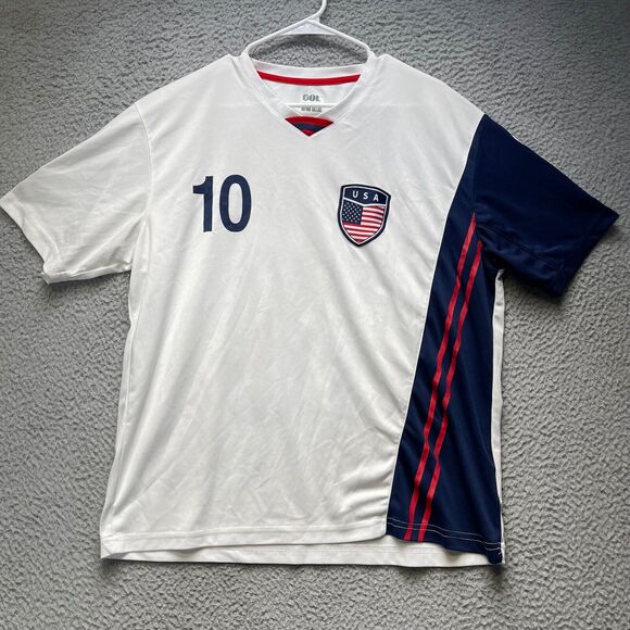 USA Football Soccer Jersey Shirt #10 Adult Large Short Sleeve GOL - Picture 1 of 16